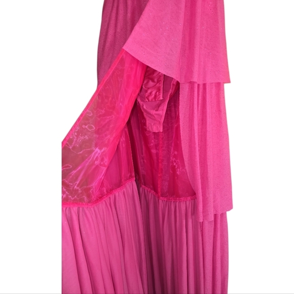 NWT For Love And Lemons Juni Maxi Dress in Pink XL Strapless Tiered Slit Skirt - Picture 8 of 16